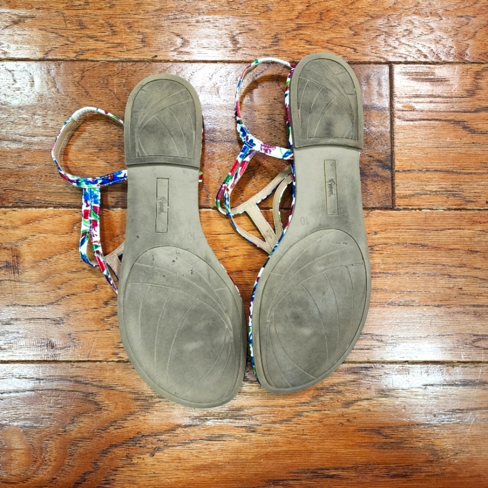 Fioni Strappy Sandals Floral Pattern Size 10 - Picture 7 of 8